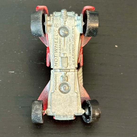 Vintage Hot Wheels Red Baron 1969 Mattel Diecast Car Redline Silver - Picture 4 of 6